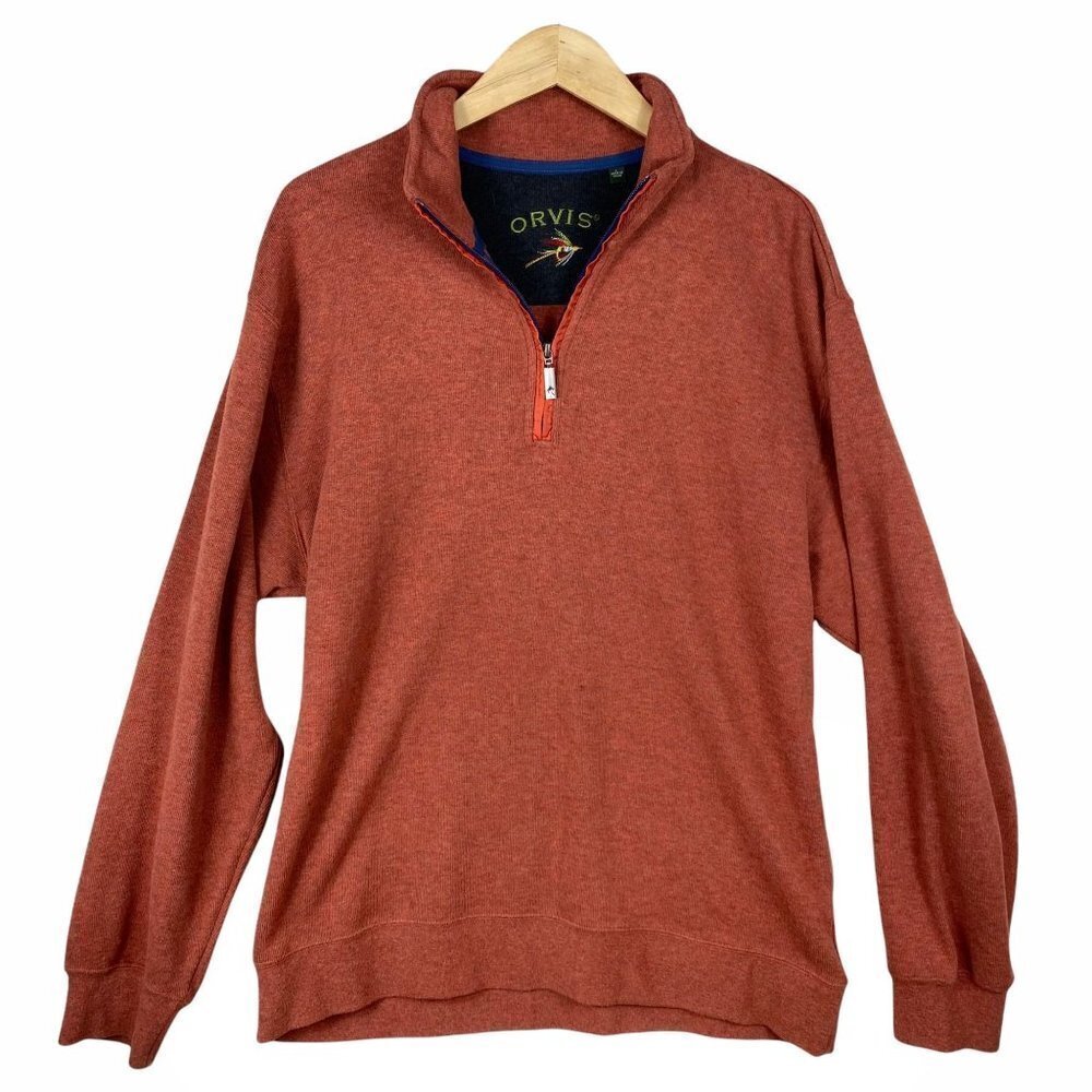 Orvis Signature Softest Quarter-Zip Pullover in Spice- Large
